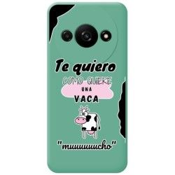 Funda Silicona Líquida Verde para Xiaomi Redmi A3 diseño Vaca Dibujos
