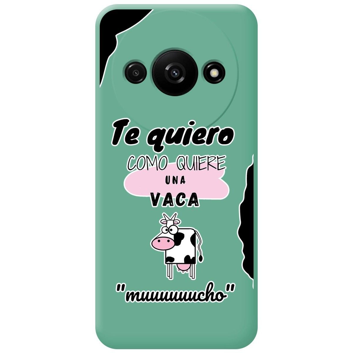 Funda Silicona Líquida Verde para Xiaomi Redmi A3 diseño Vaca Dibujos