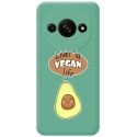 Funda Silicona Líquida Verde para Xiaomi Redmi A3 diseño Vegan Life Dibujos