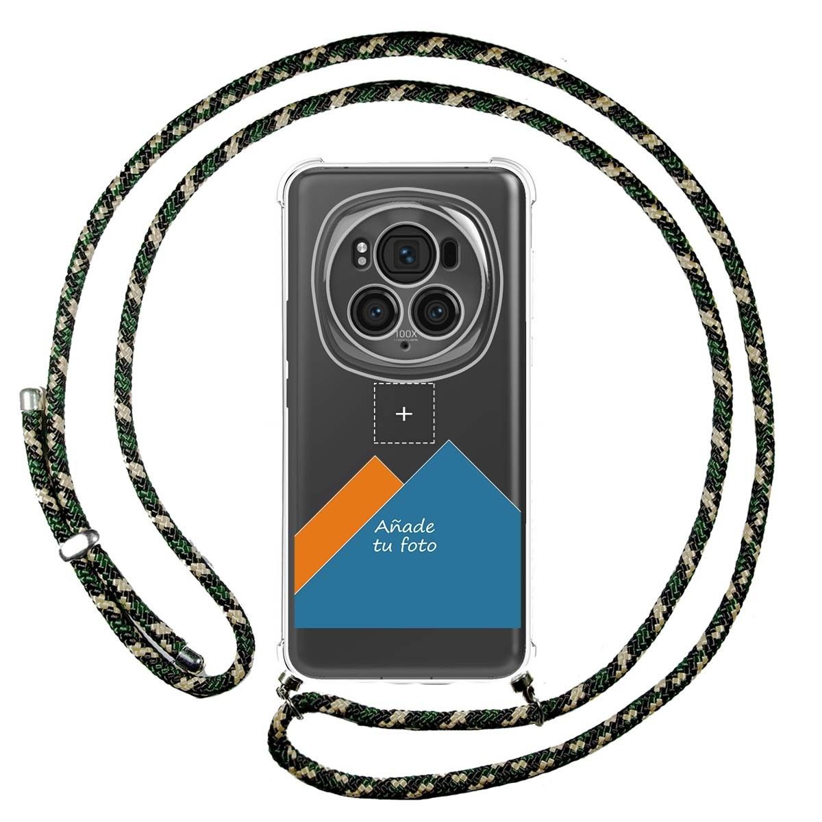 Personaliza tu Funda Colgante Transparente para Huawei Honor Magic 6 Pro 5G con Cordon Verde / Dorado Dibujo Personalizada