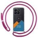 Personaliza tu Funda Colgante Transparente para Huawei Honor X8b con Cordon Rosa Fucsia Dibujo Personalizada