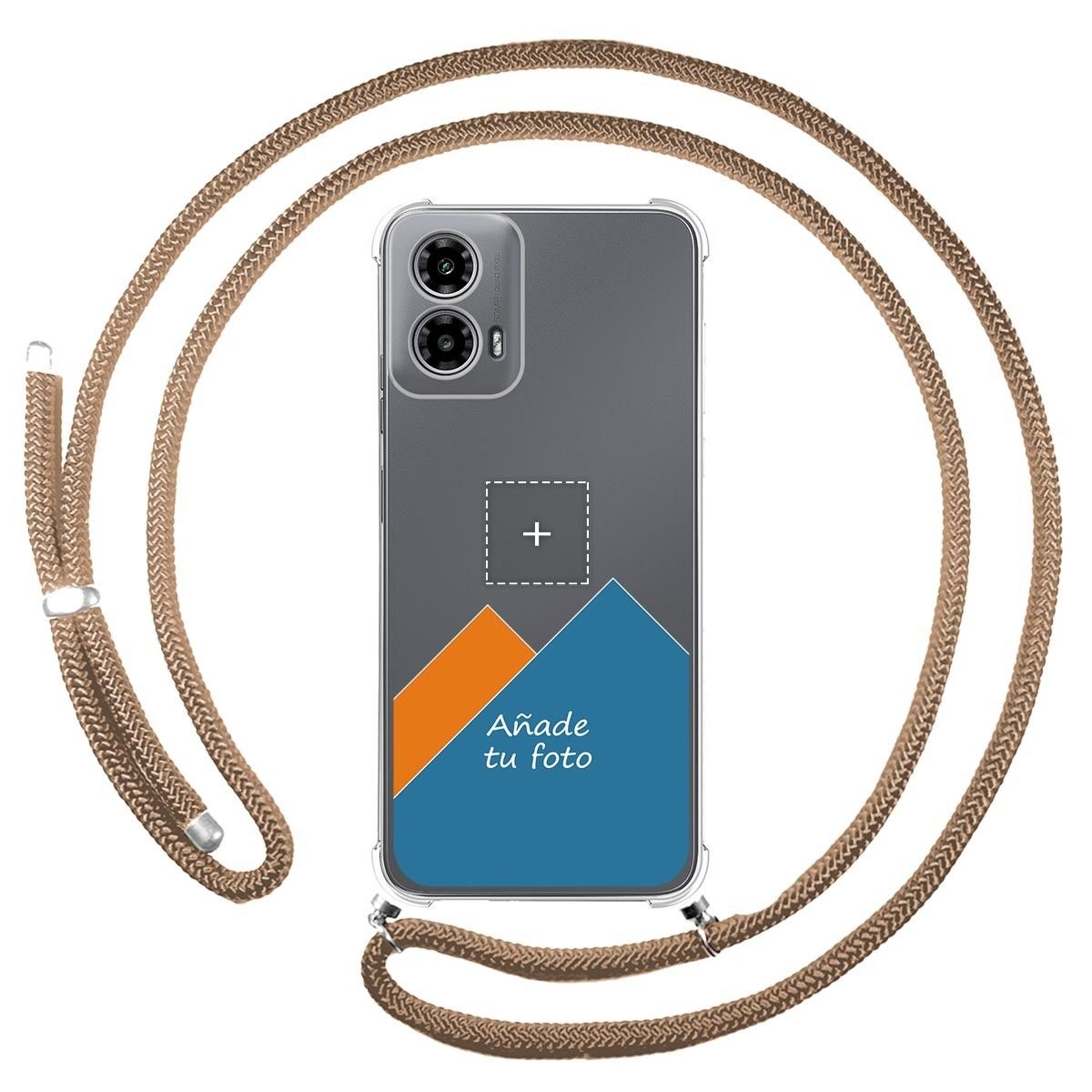 Personaliza tu Funda Colgante Transparente para Motorola Moto G34 5G con Cordon Camel Dibujo Personalizada