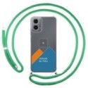 Personaliza tu Funda Colgante Transparente para Motorola Moto G34 5G con Cordon Verde Agua Dibujo Personalizada