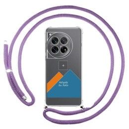 Personaliza tu Funda Colgante Transparente para Oneplus 12 5G con Cordon Morado Dibujo Personalizada
