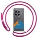 Personaliza tu Funda Colgante Transparente para Oneplus 12 5G con Cordon Rosa Fucsia Dibujo Personalizada