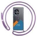 Personaliza tu Funda Colgante Transparente para Oneplus 12R 5G con Cordon Morado Dibujo Personalizada