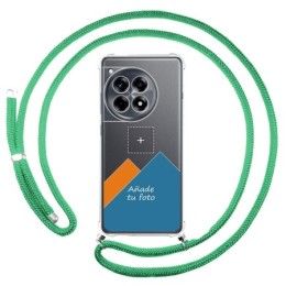 Personaliza tu Funda Colgante Transparente para Oneplus 12R 5G con Cordon Verde Agua Dibujo Personalizada