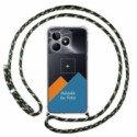 Personaliza tu Funda Colgante Transparente para Realme C51 con Cordon Verde/Dorado Dibujo Personalizada