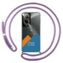 Personaliza tu Funda Colgante Transparente para Realme C67 4G con Cordon Morado Dibujo Personalizada