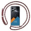 Personaliza tu Funda Colgante Transparente para Realme Note 50 con Cordon Rosa/Dorado Dibujo Personalizada