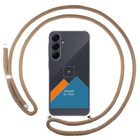 Personaliza tu Funda Colgante Transparente para Samsung Galaxy A55 5G con Cordon Camel Dibujo Personalizada