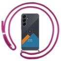Personaliza tu Funda Colgante Transparente para Samsung Galaxy A55 5G con Cordon Rosa Fucsia Dibujo Personalizada