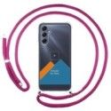 Personaliza tu Funda Colgante Transparente para Samsung Galaxy M34 5G con Cordon Rosa Fucsia Dibujo Personalizada