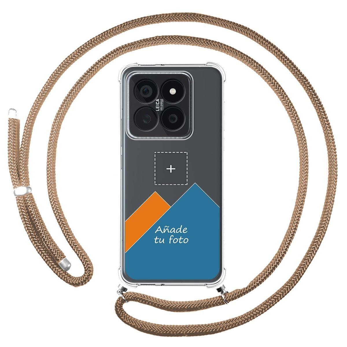 Personaliza tu Funda Colgante Transparente para Xiaomi 14 Pro 5G con Cordon Camel Dibujo Personalizada