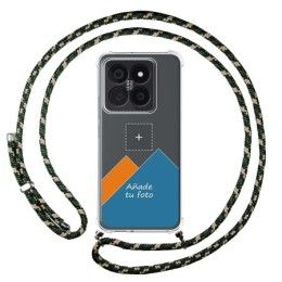 Personaliza tu Funda Colgante Transparente para Xiaomi 14 Pro 5G con Cordon Verde / Dorado Dibujo Personalizada
