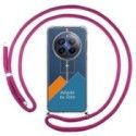 Personaliza tu Funda Colgante Transparente para Realme 12 Pro 5G / 12 Pro Plus 5G con Cordon Rosa Fucsia Personalizada