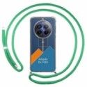 Personaliza tu Funda Colgante Transparente para Realme 12 Pro 5G / 12 Pro Plus 5G con Cordon Verde Agua Personalizada