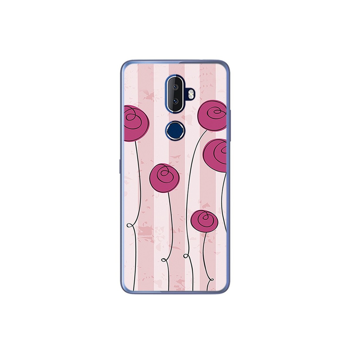 Funda Gel Tpu para Alcatel 3V Diseño Flores Vintage Dibujos