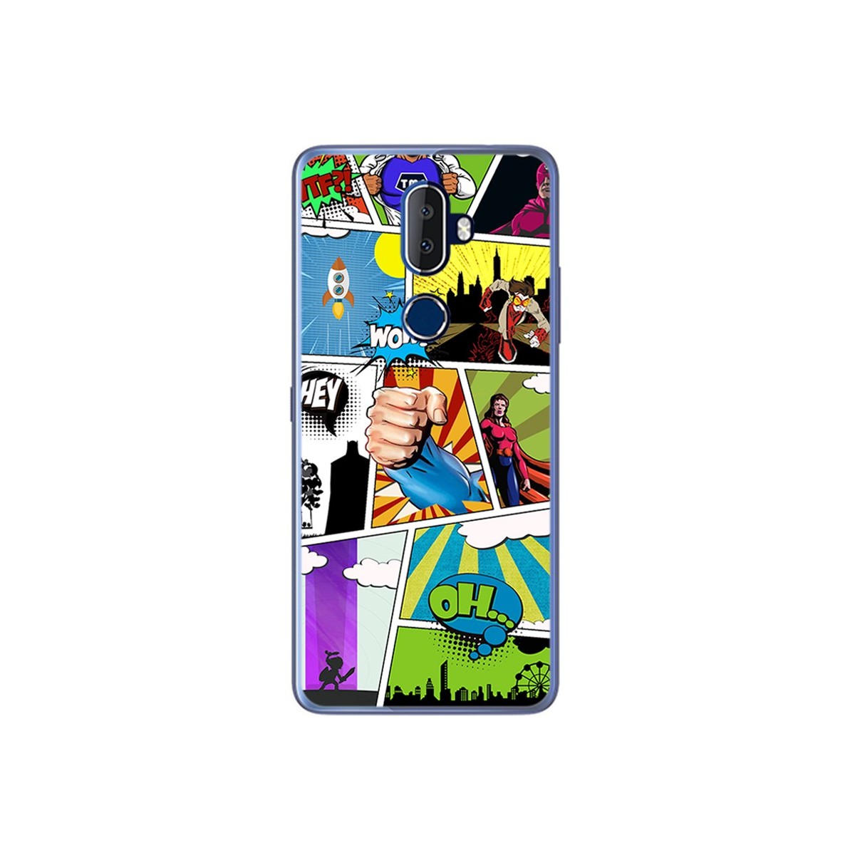 Funda Gel Tpu para Alcatel 3V Diseño Comic Dibujos
