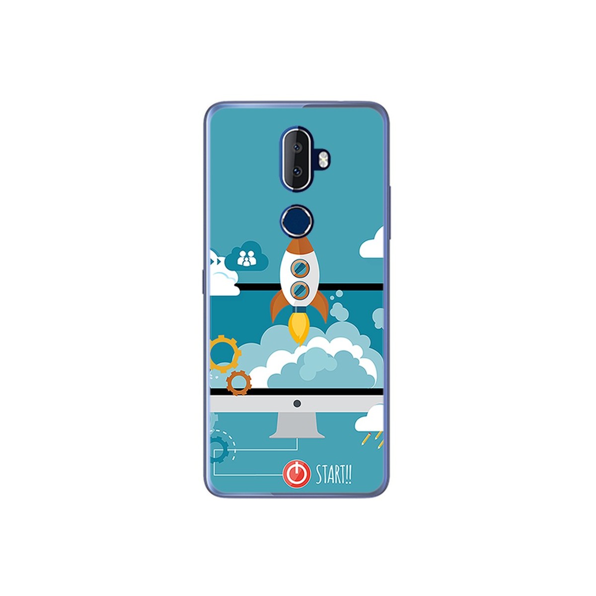 Funda Gel Tpu para Alcatel 3V Diseño Cohete Dibujos