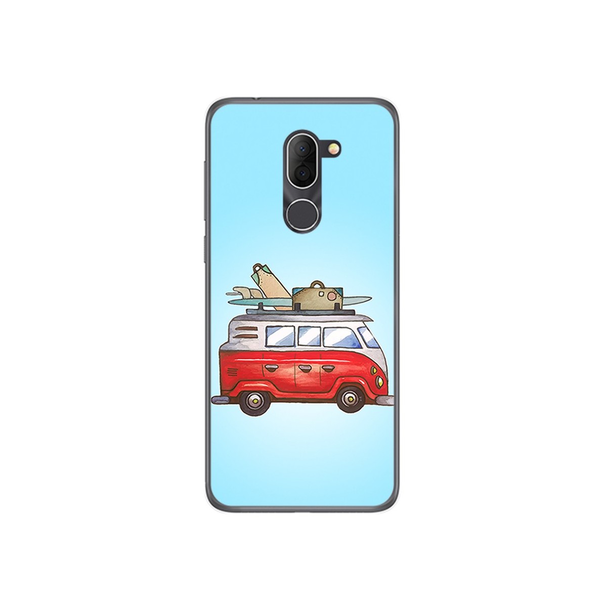 Funda Gel Tpu para Alcatel 3x Diseño Furgoneta Dibujos