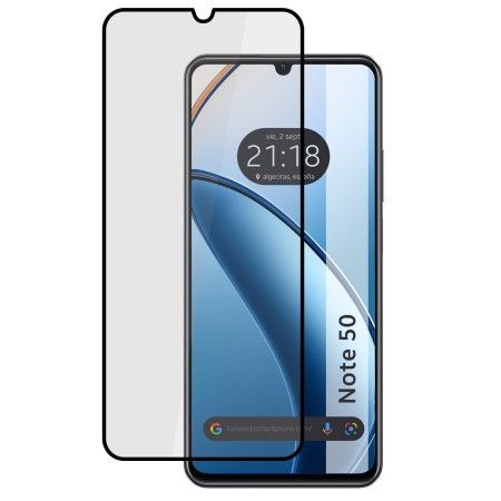 Protector Cristal Templado Completo 5D Full Glue Negro para Ulefone Note 15 Vidrio