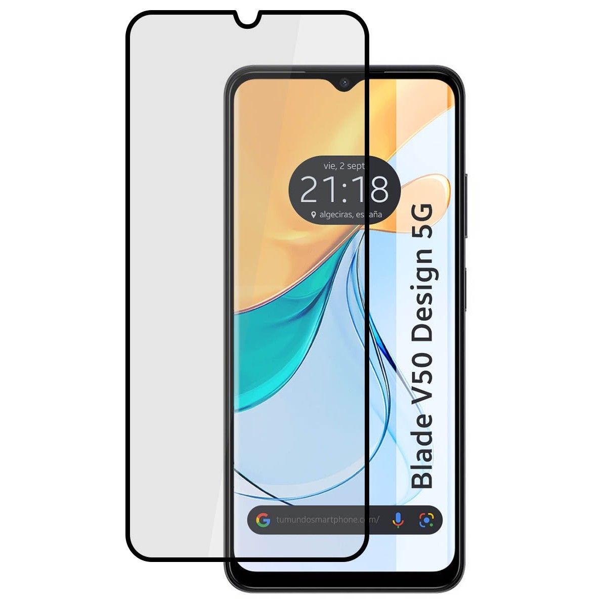 Protector Cristal Templado Completo 5D Full Glue Negro para Zte Blade V50 Vita 4G Vidrio