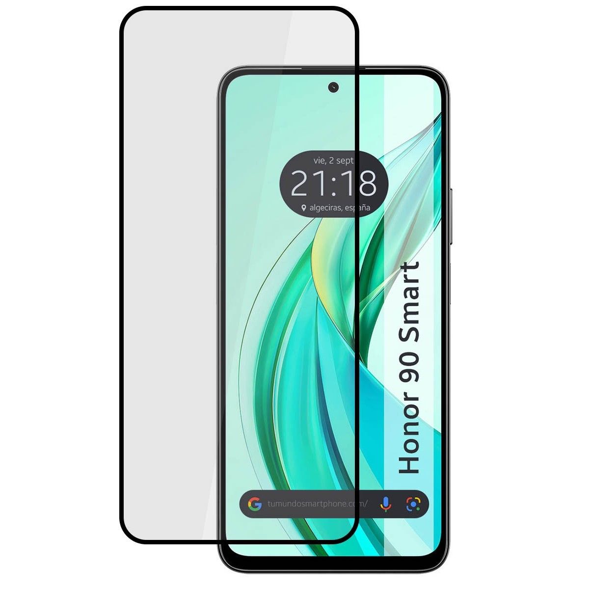 Protector Cristal Templado Completo 5D Full Glue Negro para Huawei Honor 90 Smart 5G Vidrio