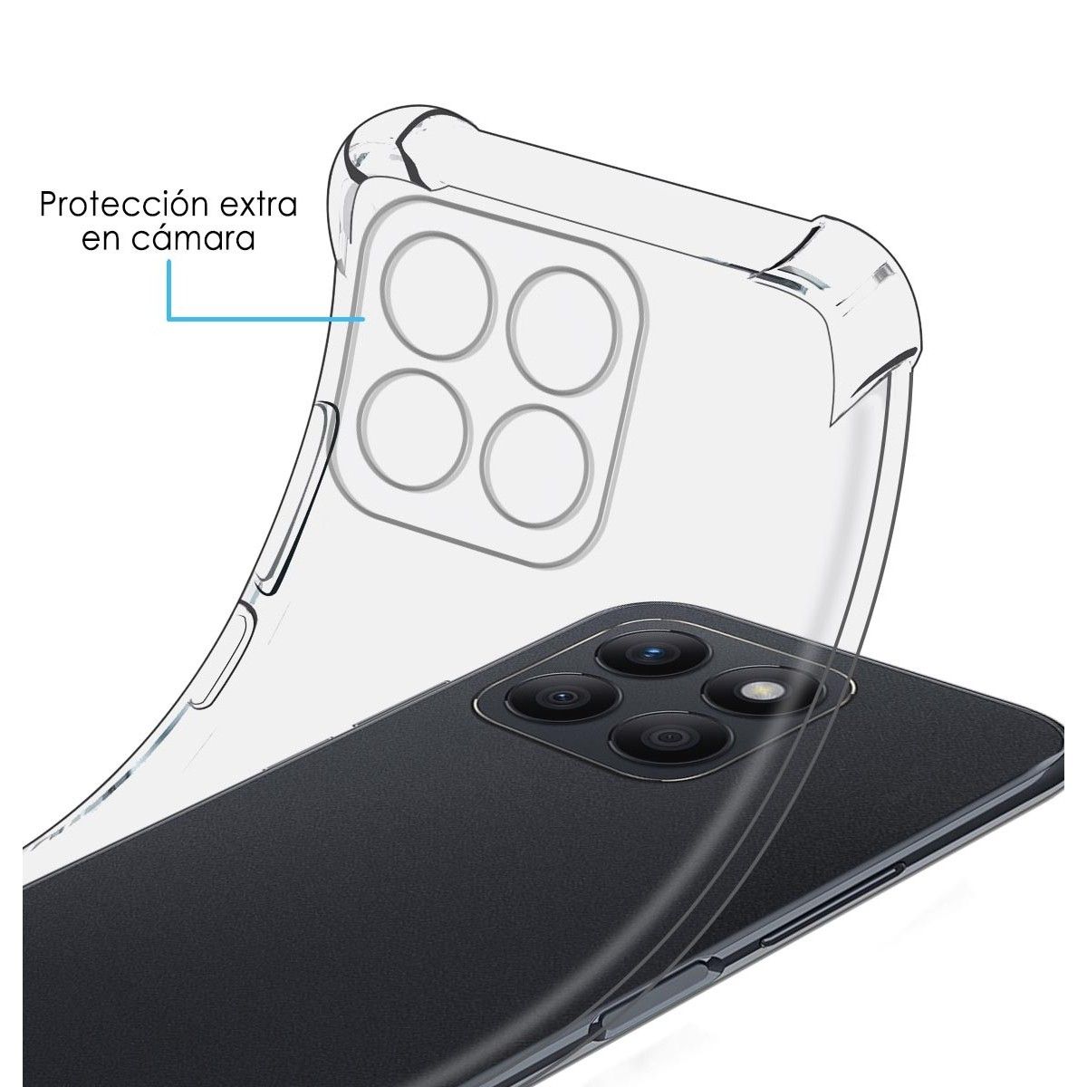 Funda Silicona Antigolpes Transparente para Huawei Honor X8b
