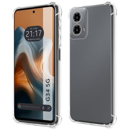 Funda Silicona Antigolpes Transparente para Motorola Moto G34 5G