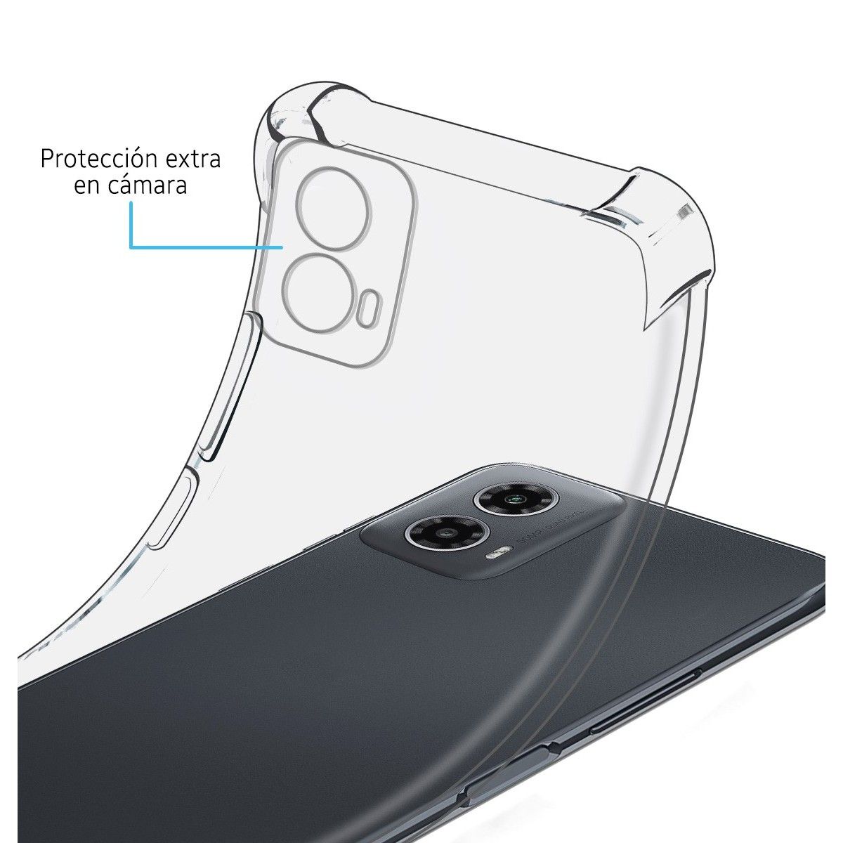 Funda Silicona Antigolpes Transparente para Motorola Moto G34 5G