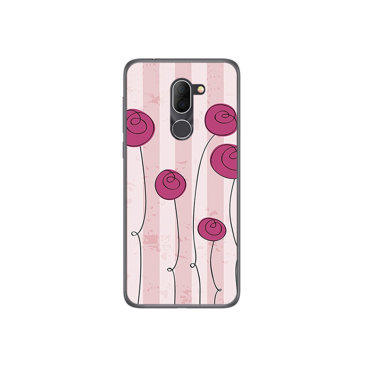 Funda Gel Tpu para Alcatel 3x Diseño Flores Vintage Dibujos