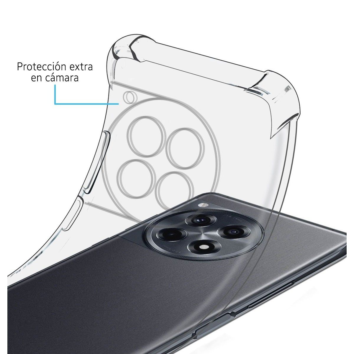 Funda Silicona Antigolpes Transparente para Oneplus 12R 5G