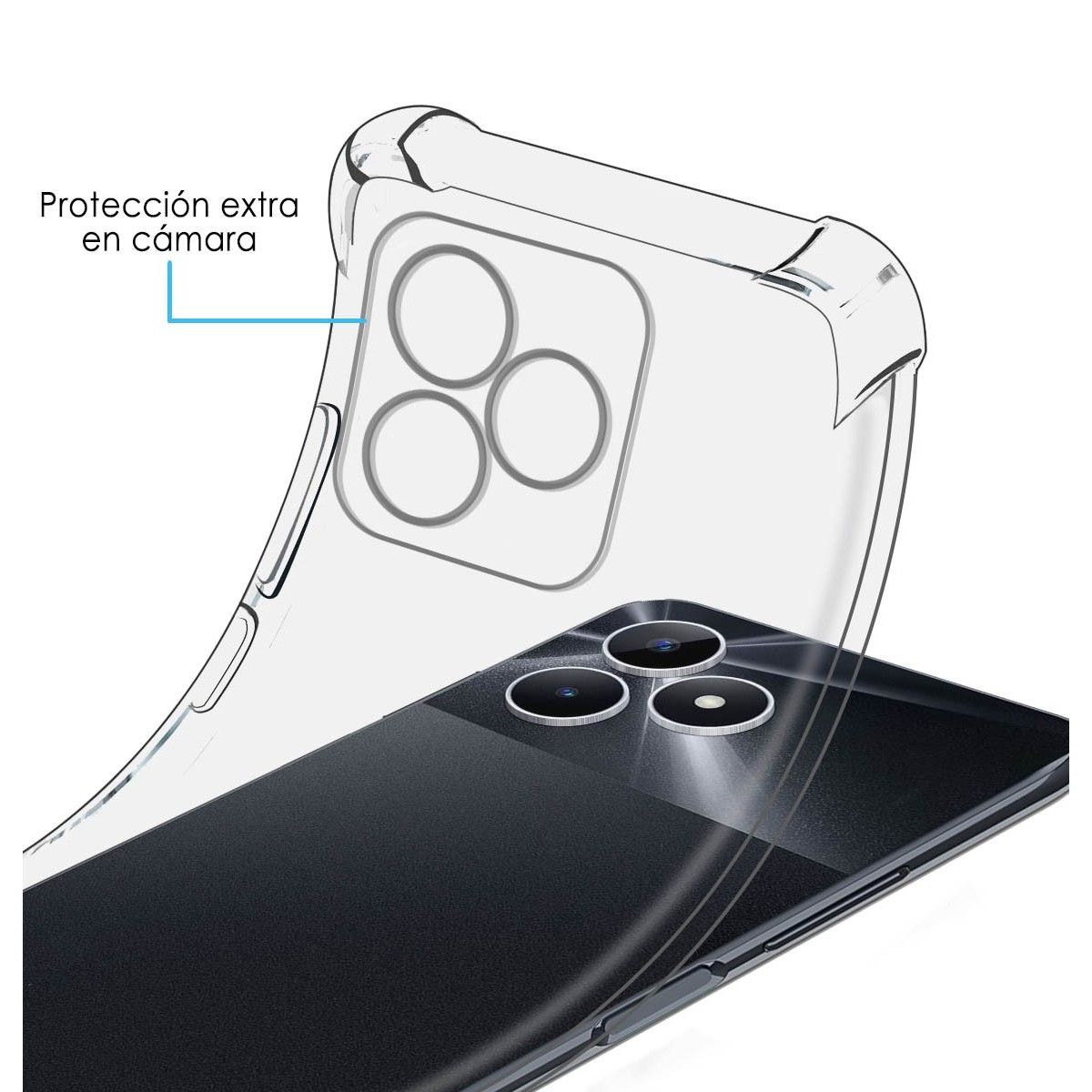 Funda Silicona Antigolpes Transparente para Realme C51
