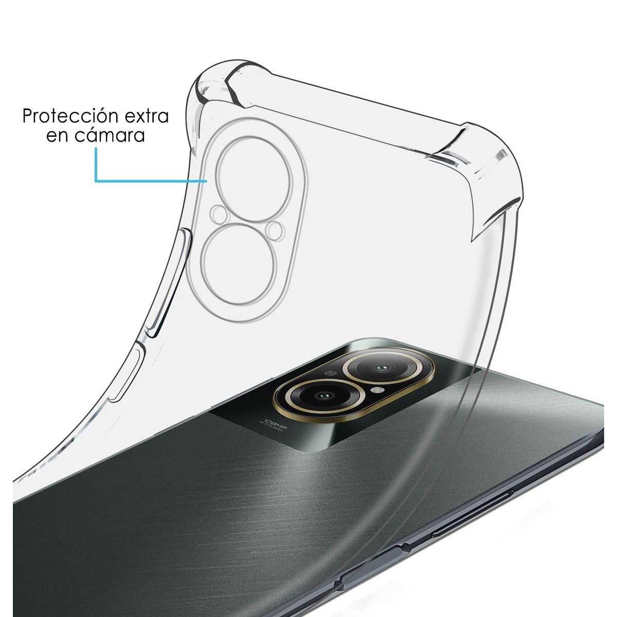 Funda Silicona Antigolpes Transparente para Realme C67 4G