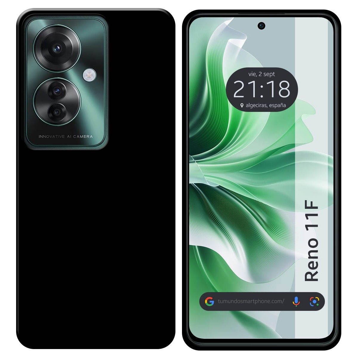 Funda Silicona Gel TPU Negra para Oppo Reno 11F 5G