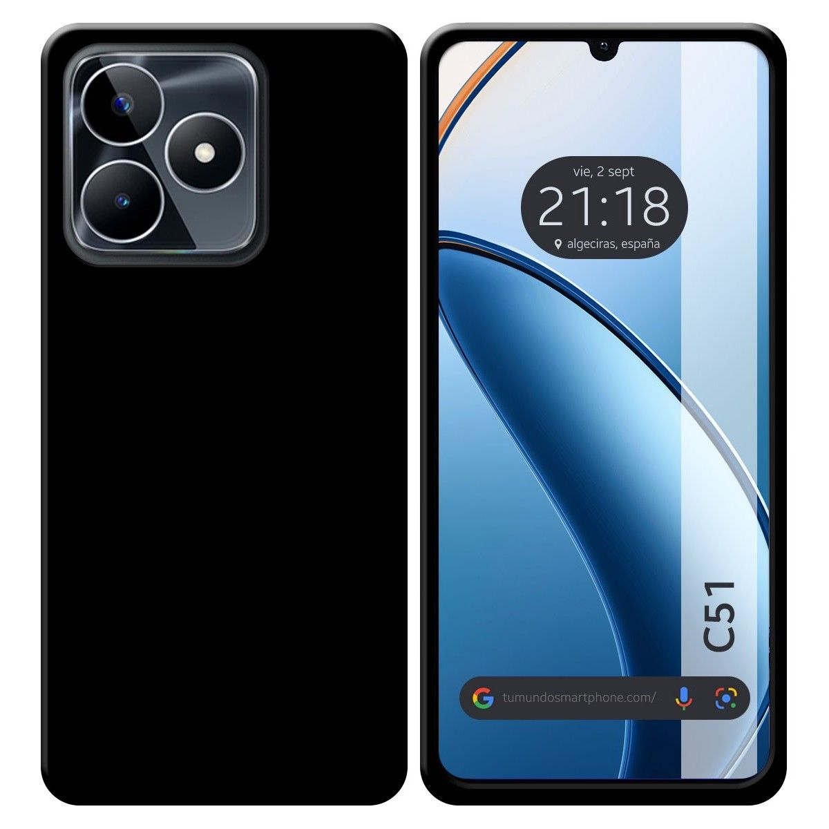 Funda Silicona Gel TPU Negra para Realme C51