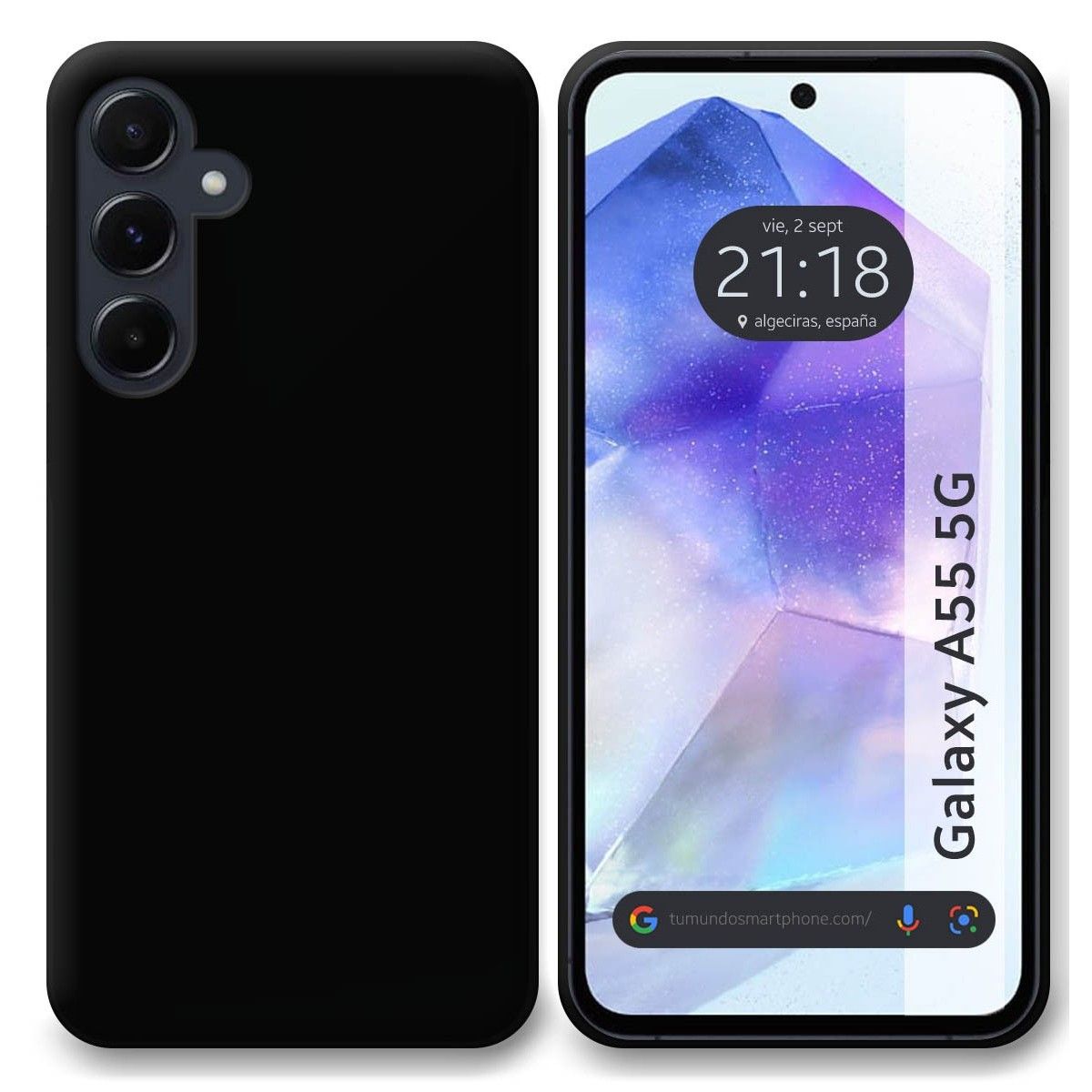 Funda Silicona Gel TPU Negra para Samsung Galaxy A55 5G