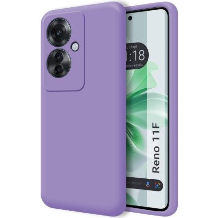 Funda Silicona Líquida Ultra Suave para Oppo Reno 11F 5G color Morada