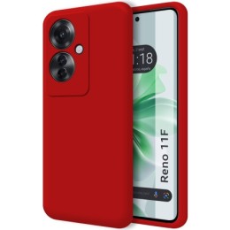 Funda Silicona Líquida Ultra Suave para Oppo Reno 11F 5G color Roja