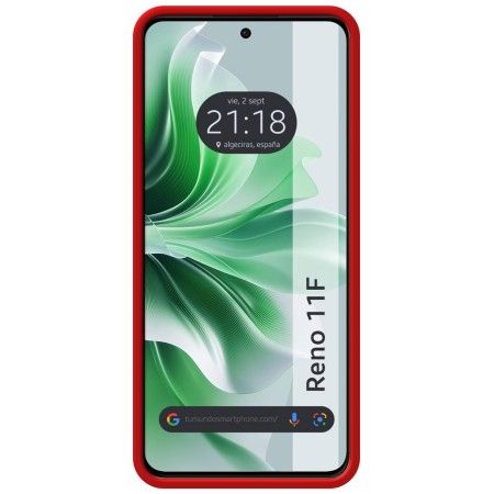 Funda Silicona Líquida Ultra Suave para Oppo Reno 11F 5G color Roja