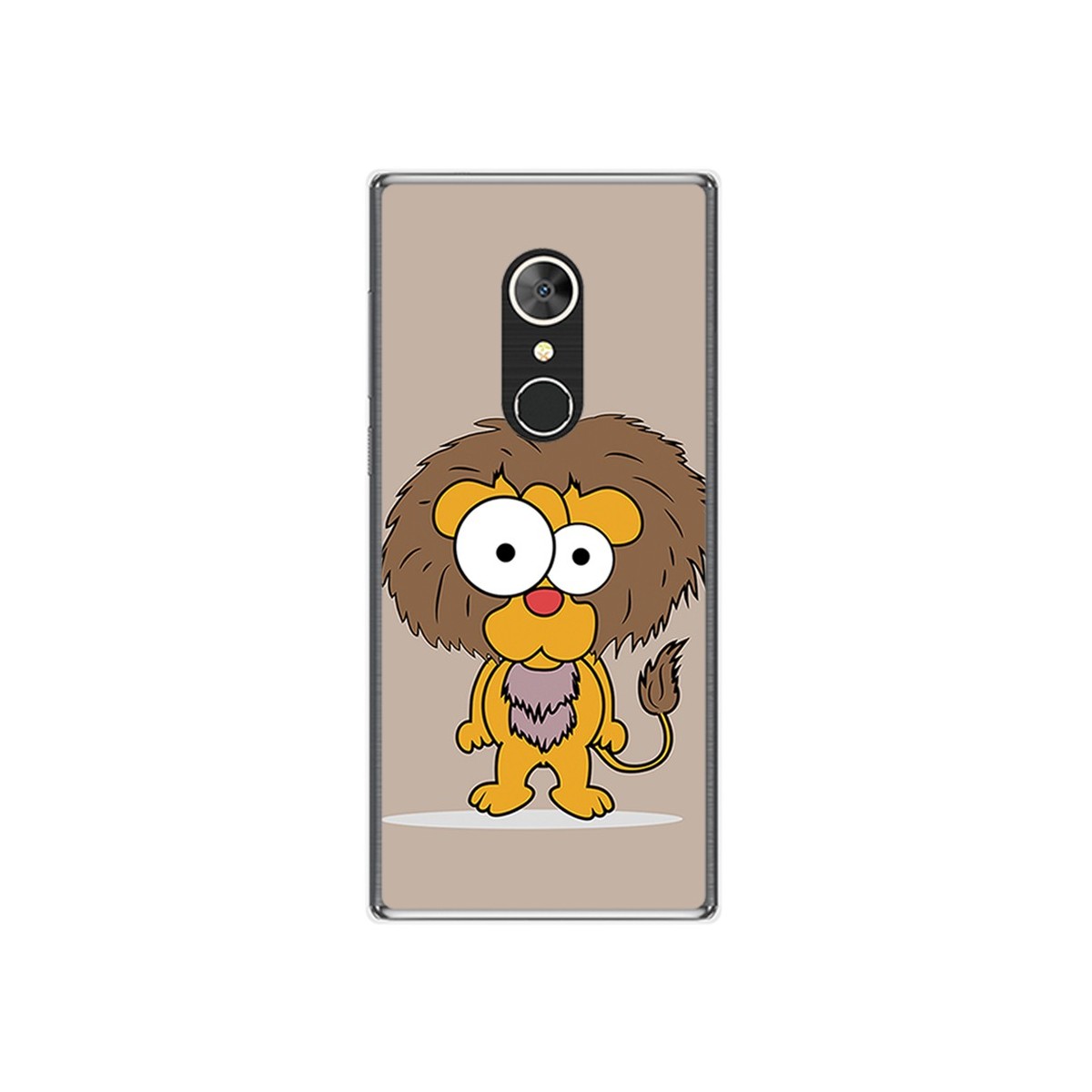 Funda Gel Tpu para Alcatel 5 Diseño Leon Dibujos