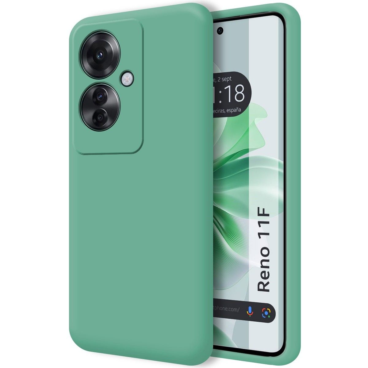 Funda Silicona Líquida Ultra Suave para Oppo Reno 11F 5G color Verde
