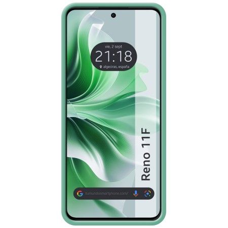 Funda Silicona Líquida Ultra Suave para Oppo Reno 11F 5G color Verde