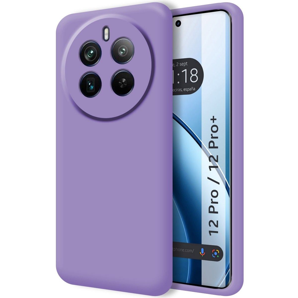 Funda Silicona Líquida Ultra Suave para Realme 12 Pro 5G / 12 Pro Plus 5G color Morado