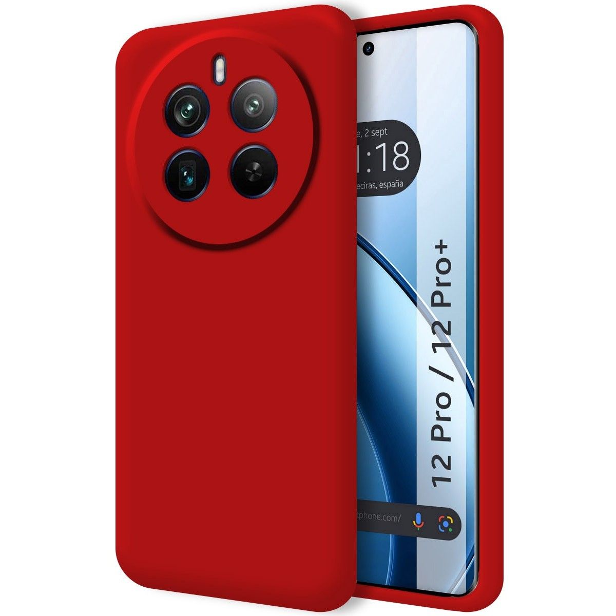 Funda Silicona Líquida Ultra Suave para Realme 12 Pro 5G / 12 Pro Plus 5G color Rojo