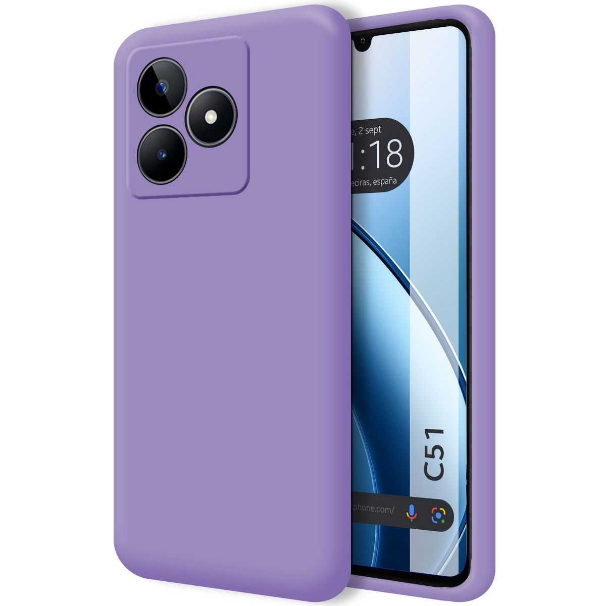 Funda Silicona Líquida Ultra Suave para Realme C51 Color Morada
