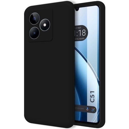 Funda Silicona Líquida Ultra Suave para Realme C51 Color Negra
