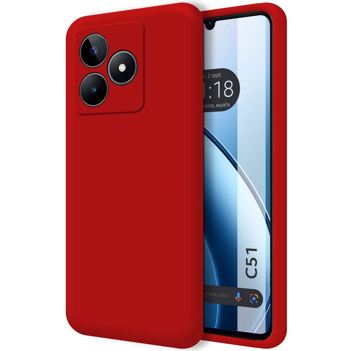 Funda Silicona Líquida Ultra Suave para Realme C51 Color Roja