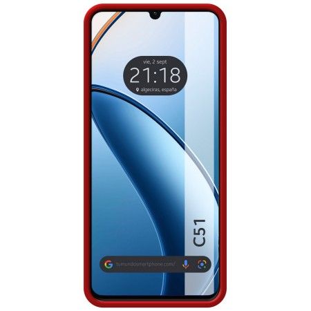 Funda Silicona Líquida Ultra Suave para Realme C51 Color Roja